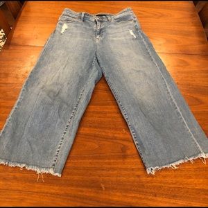 Uniqlo high waisted wide leg crop jeans